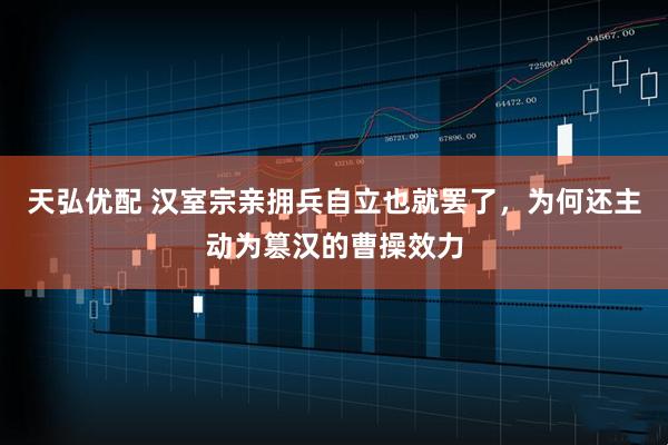 天弘优配 汉室宗亲拥兵自立也就罢了，为何还主动为篡汉的曹操效力